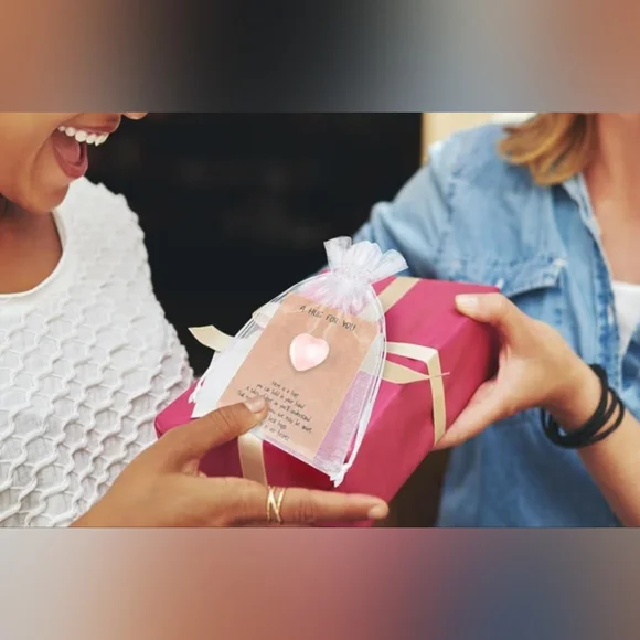 2 Pack- Pocket Hug Keepsake Pink Heart Shape Natural Stone & Encouraging Card - Picture 4 of 8